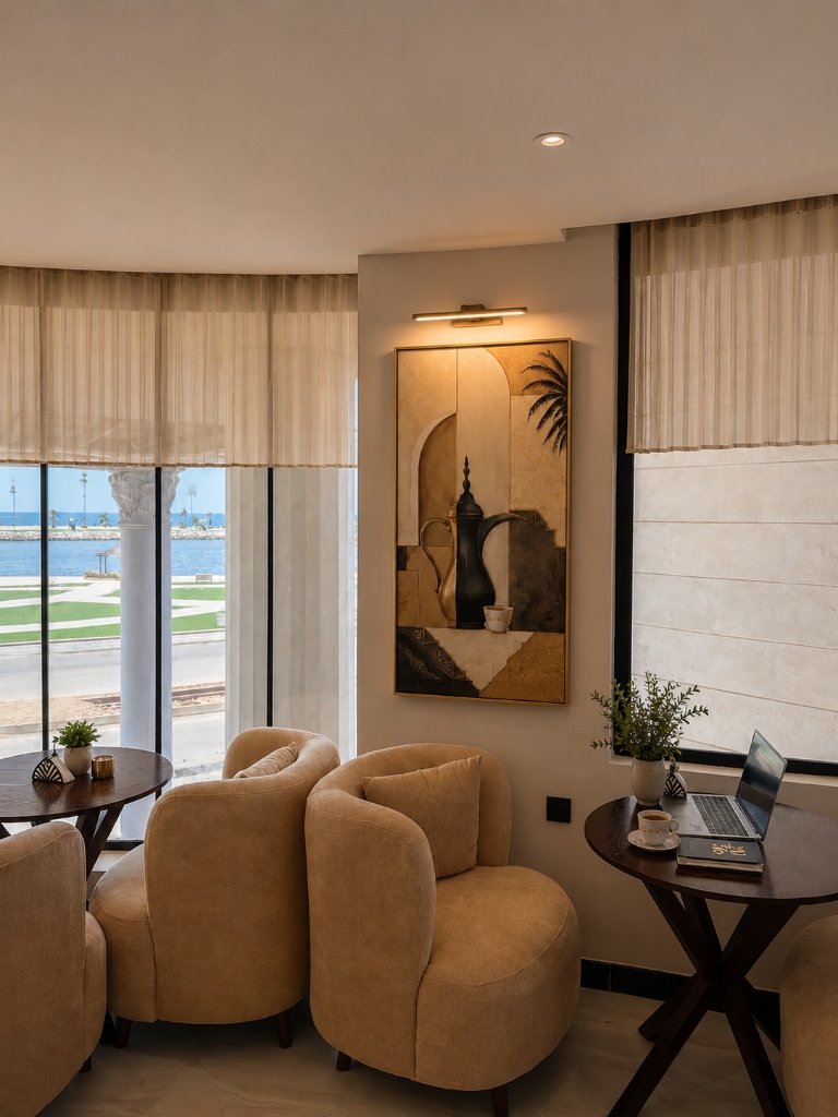 Interior View / إطلالة المقهى
